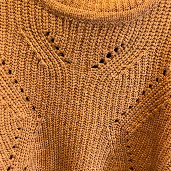 Sisters Cable Knit Sweater, Camel, M/L, EUC, Cowl neck - Picture 3 of 7